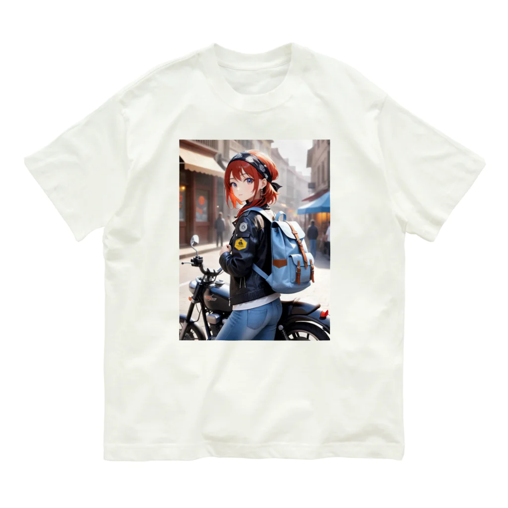 ヨーカズのバイク女子そら オーガニックコットンTシャツ