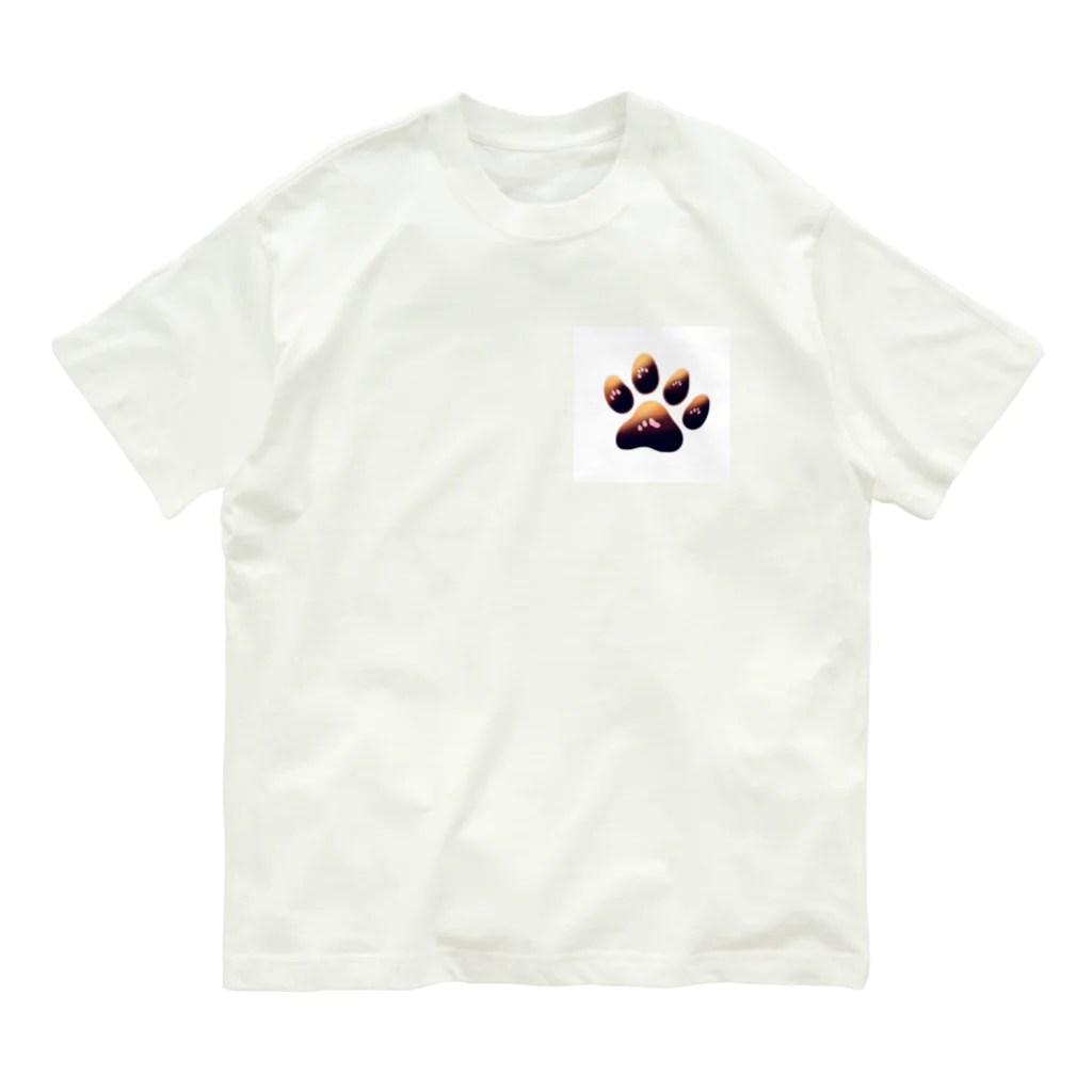 ニャン丸の猫の肉球ニャンポイント オーガニックコットンTシャツ