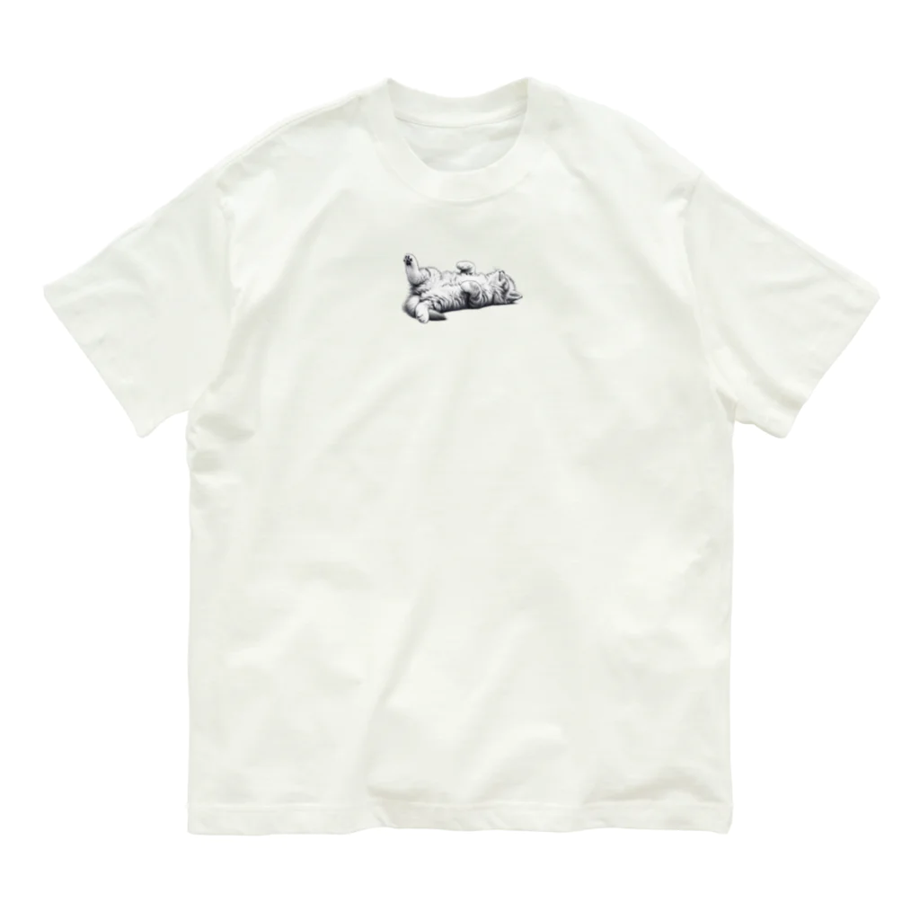 sansamのねこごろり/モノクロ Organic Cotton T-Shirt