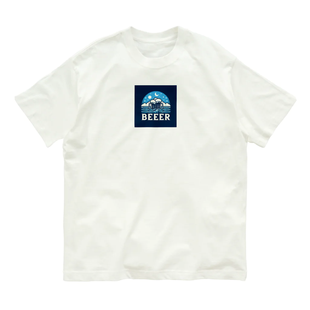 オキナワンストアの蒼のビールくん Organic Cotton T-Shirt