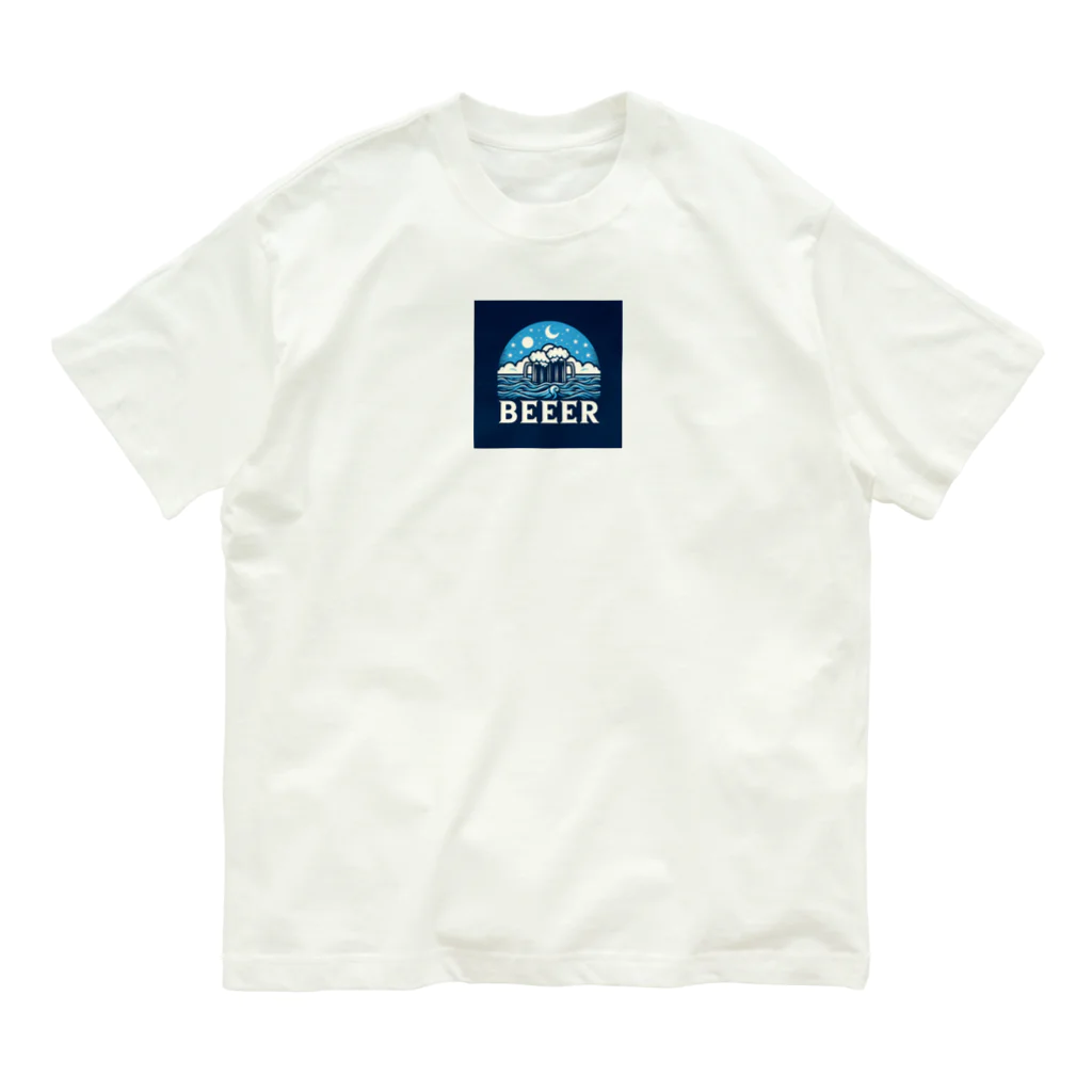 オキナワンストアの蒼のビールくん オーガニックコットンTシャツ