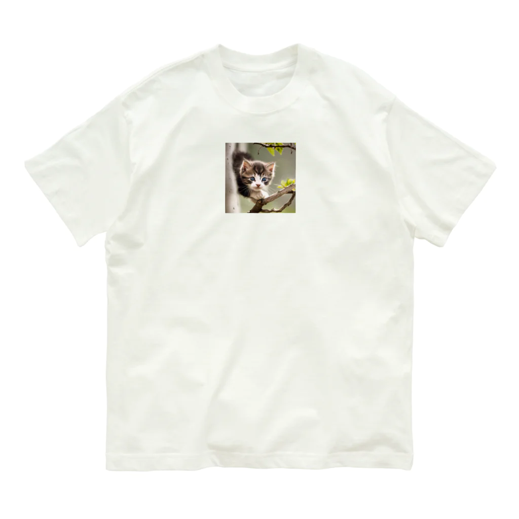 chocomegane0228の子猫と木 オーガニックコットンTシャツ