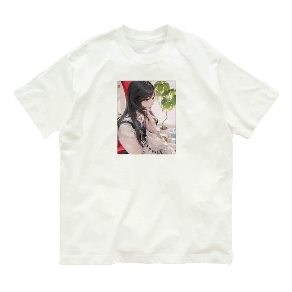 nekozou1986の美少女シリーズ”なごみ” オーガニックコットンTシャツ