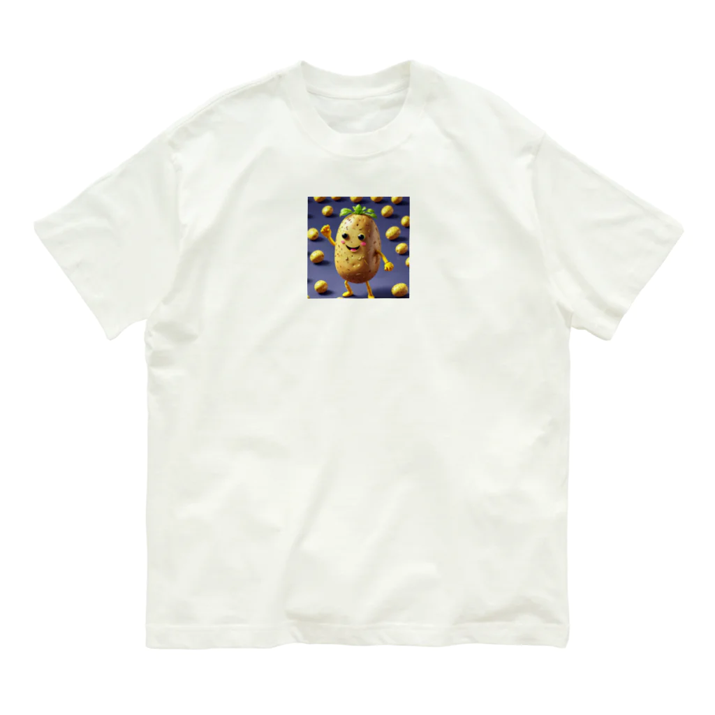 くまくまの踊るじゃがいも Organic Cotton T-Shirt