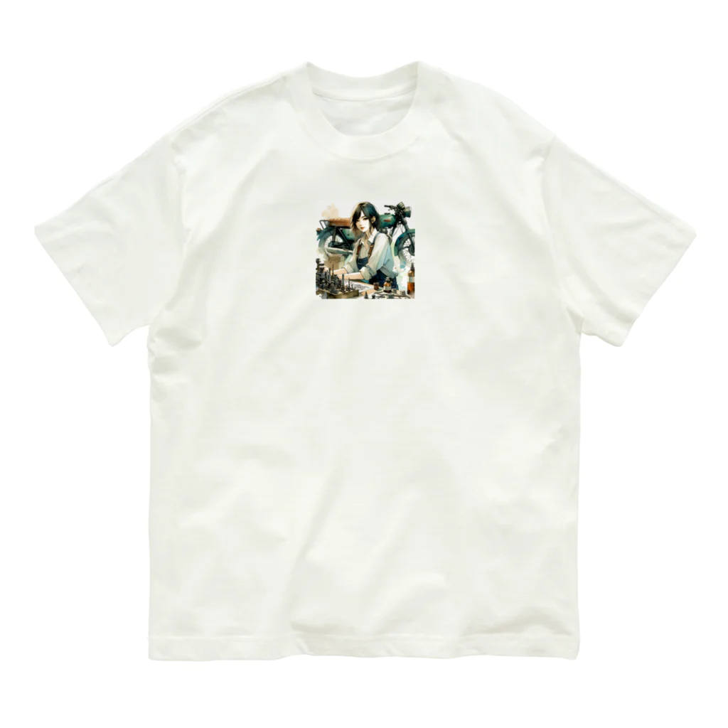 ヨーカズのバイク女子サキ Organic Cotton T-Shirt