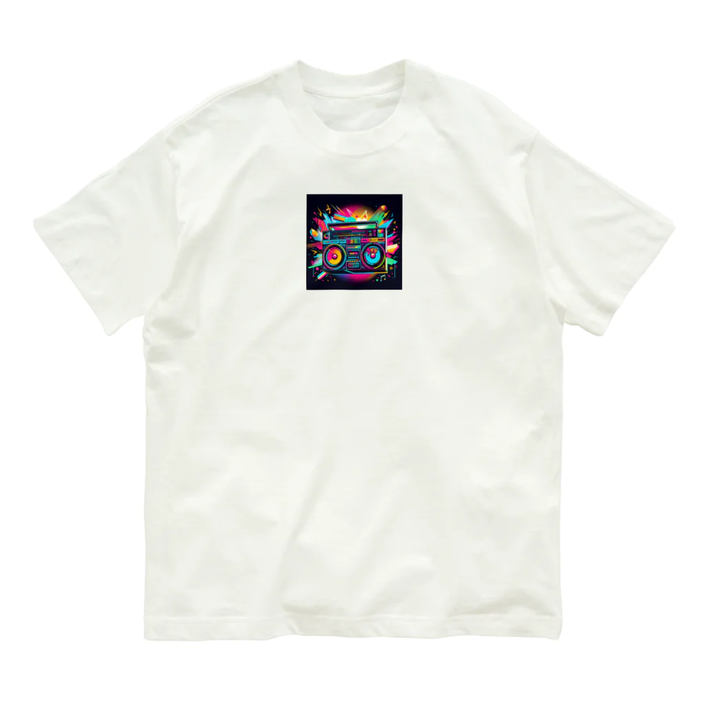 みんとのカラフルなラジカセくん オーガニックコットンTシャツ