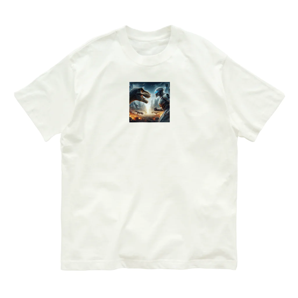 みんとの恐竜vsロボット Organic Cotton T-Shirt