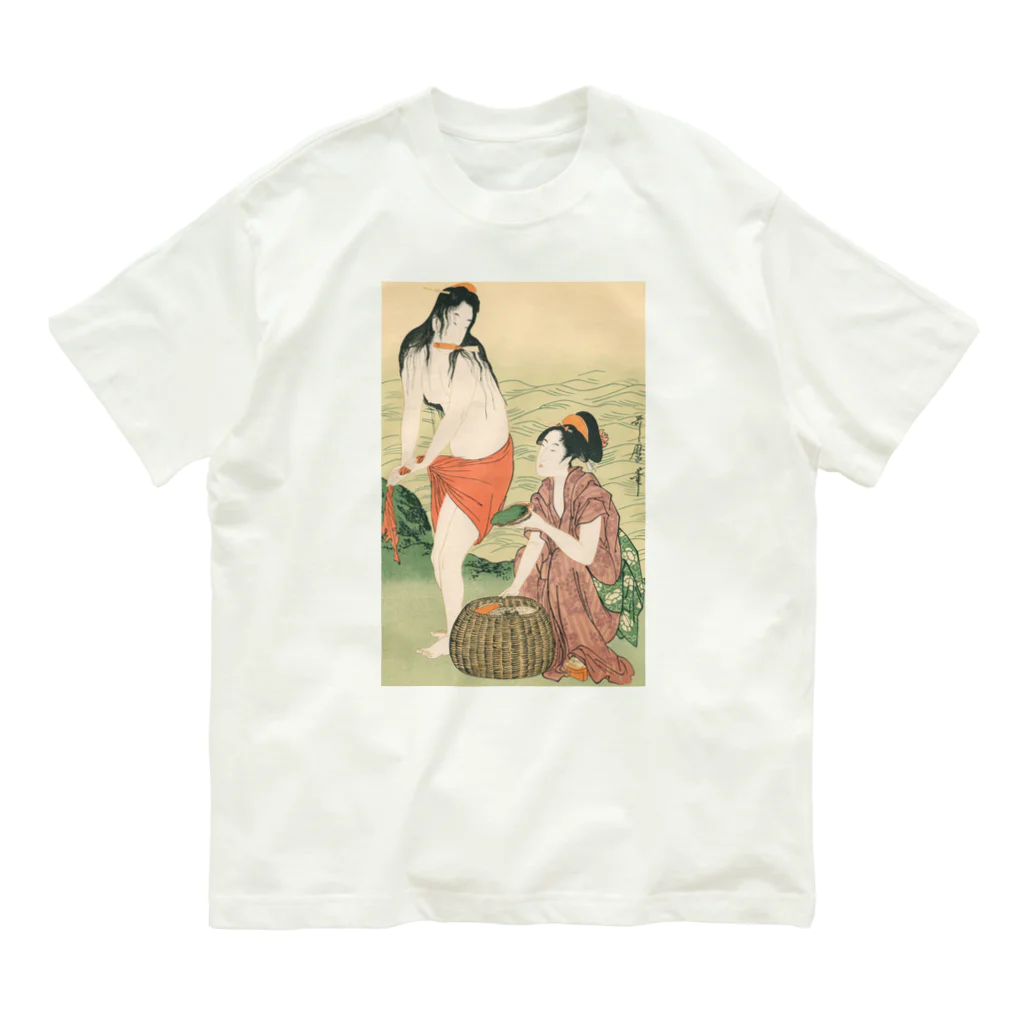 寿めでたや(ukiyoe)の浮世絵：喜多川歌麿_鮑取り  オーガニックコットンTシャツ