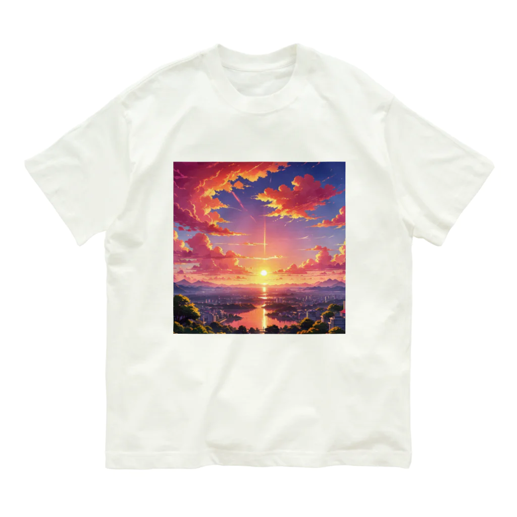 ikeikeikedaの街を照らす夕陽（景色シリーズ） Organic Cotton T-Shirt