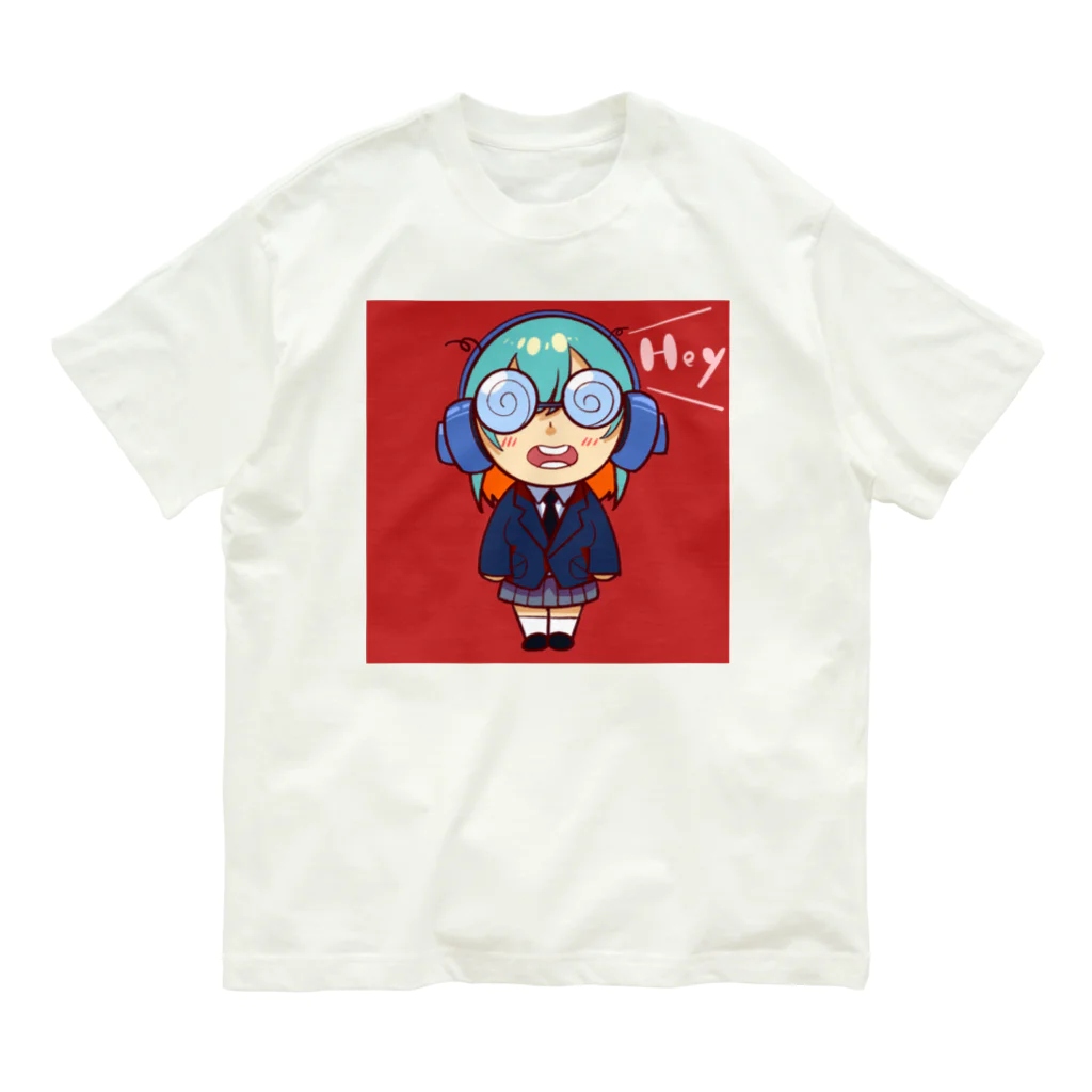 びびのよく見ると目が回りそうな女の子 オーガニックコットンTシャツ