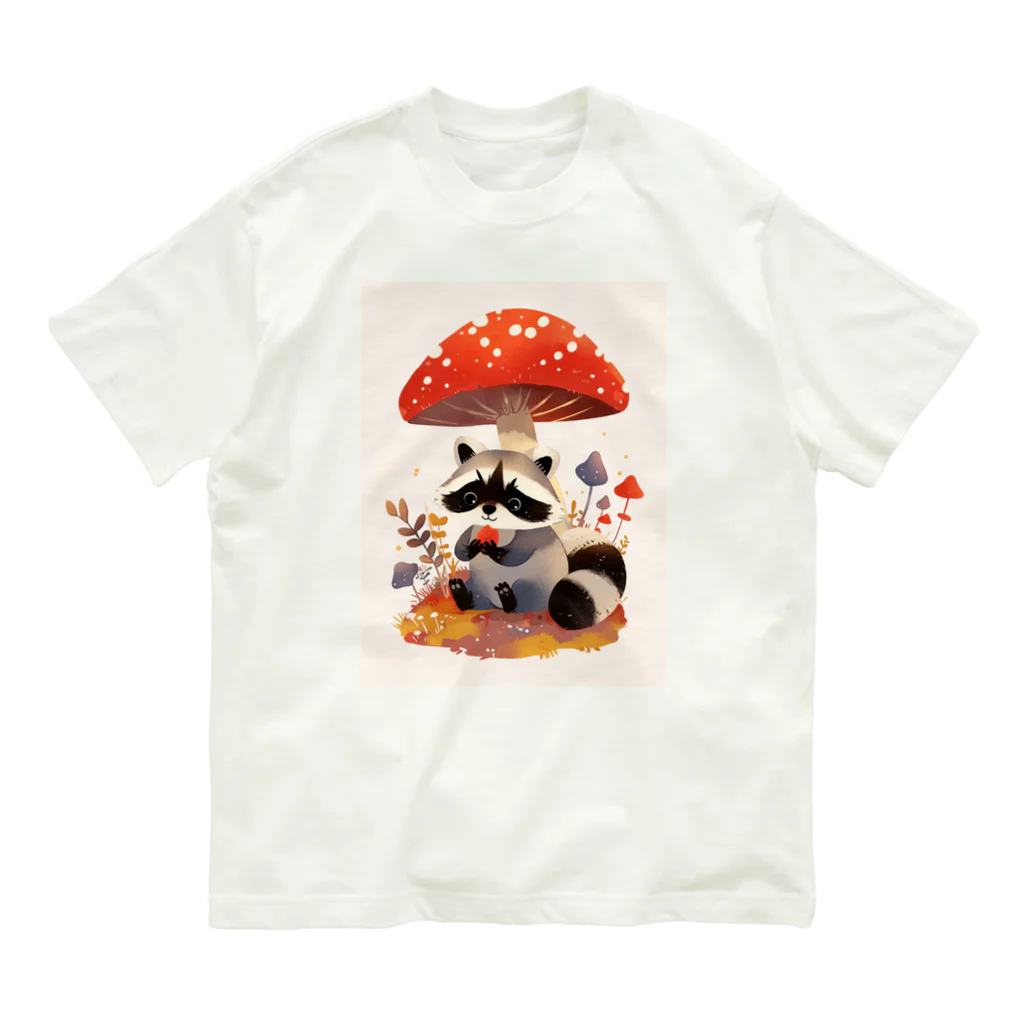 AQUAMETAVERSEのアライグマのお食事　Hime  2530 オーガニックコットンTシャツ