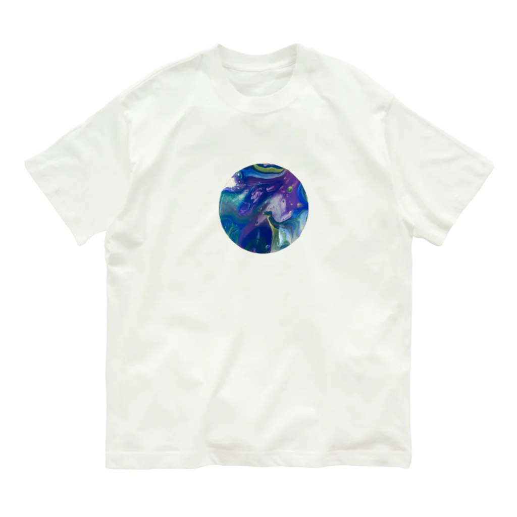 marbling designの宇宙 オーガニックコットンTシャツ