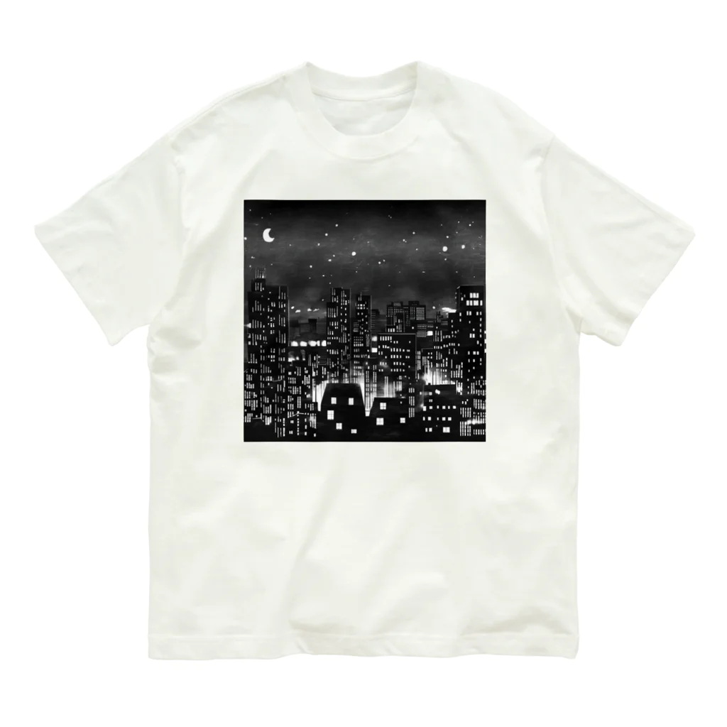 MEGROOVEの都会の夜景🏙 オーガニックコットンTシャツ