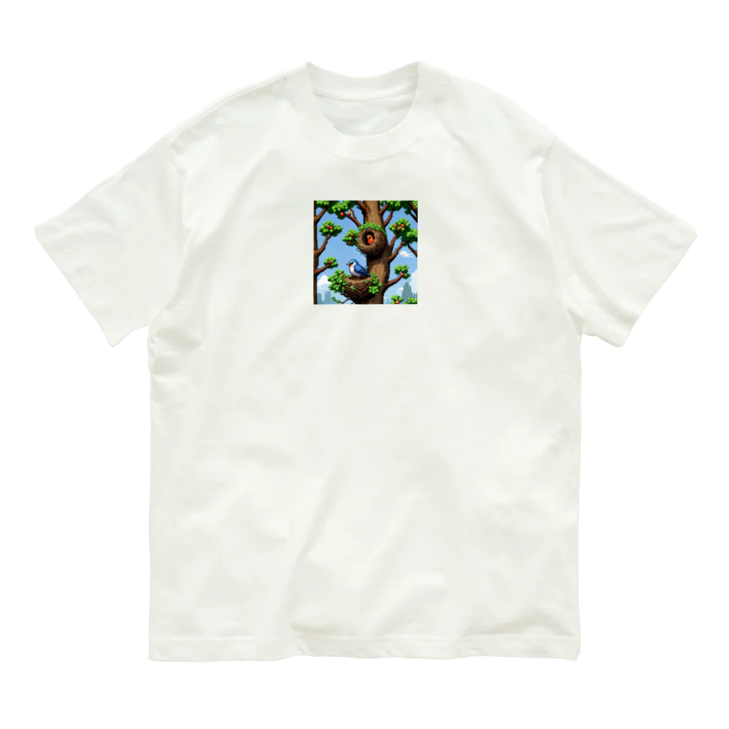 シマシマエナッピのドット絵シマエナガ Organic Cotton T-Shirt