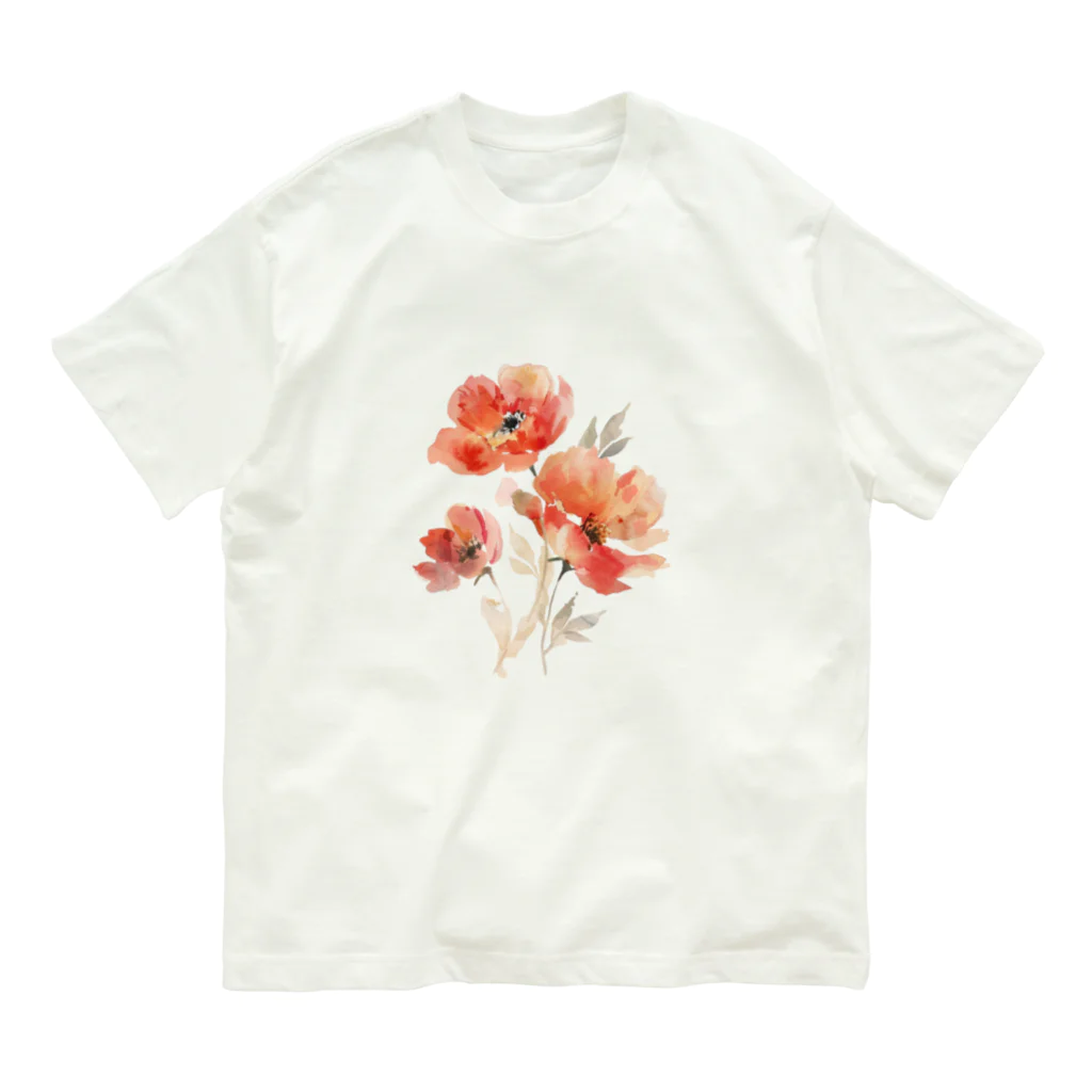 Petia Bloomの水彩風の花イラスト Organic Cotton T-Shirt