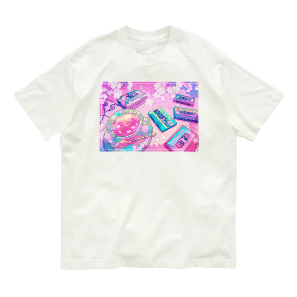 waccaのSAKURA TEA オーガニックコットンTシャツ