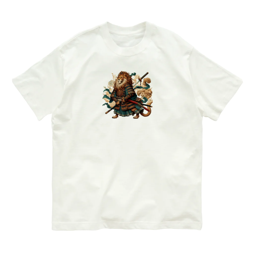 卵かけご飯 / Egg over riceの侍ライオン Organic Cotton T-Shirt