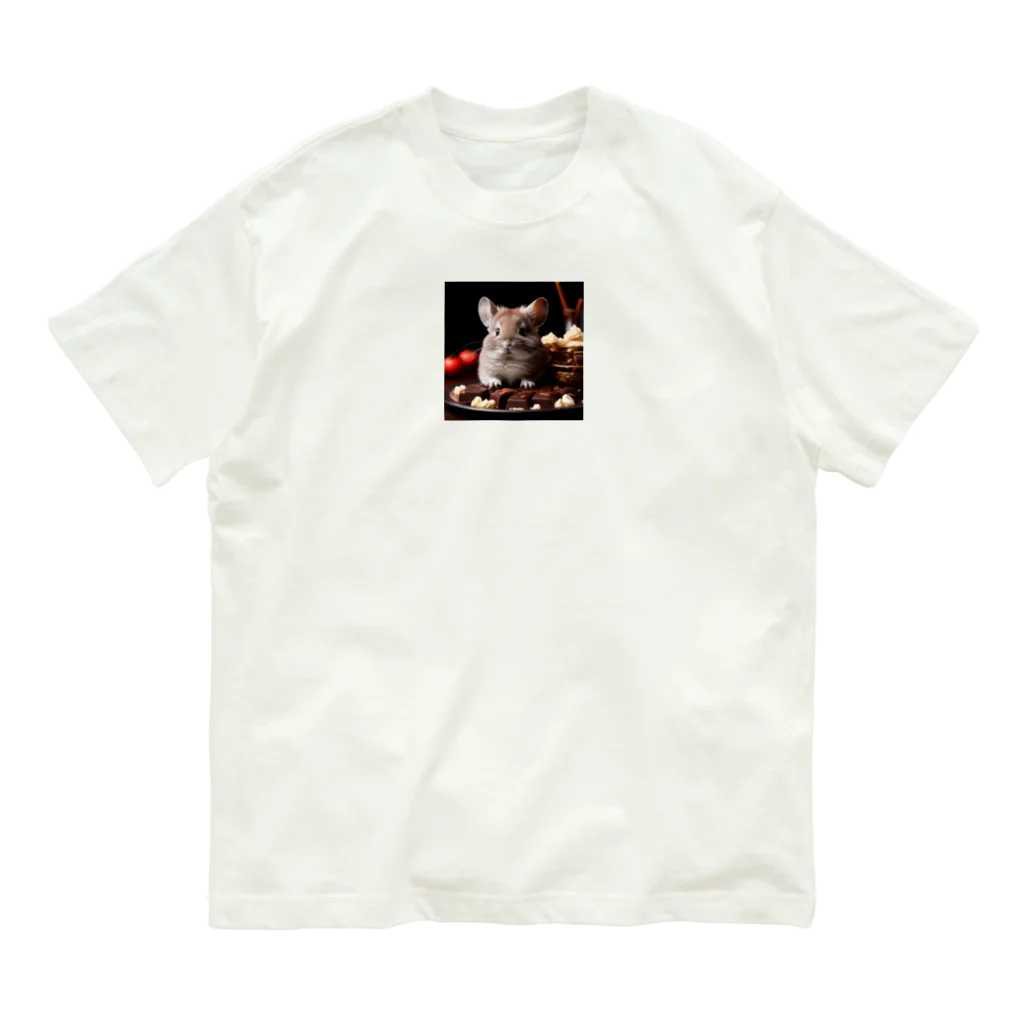 ZeroCreativeのチョコレートチンチラ Organic Cotton T-Shirt