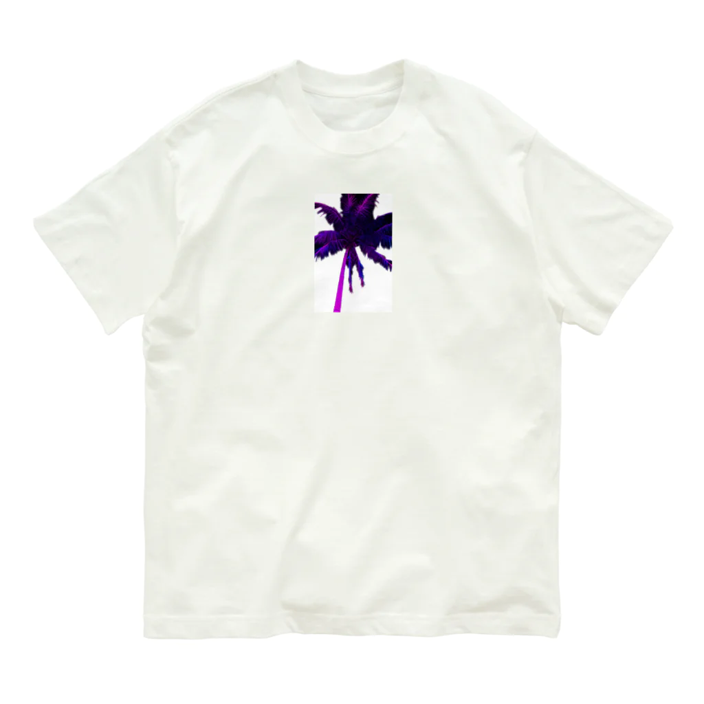 sqyqqのネオンヤシの木 Organic Cotton T-Shirt