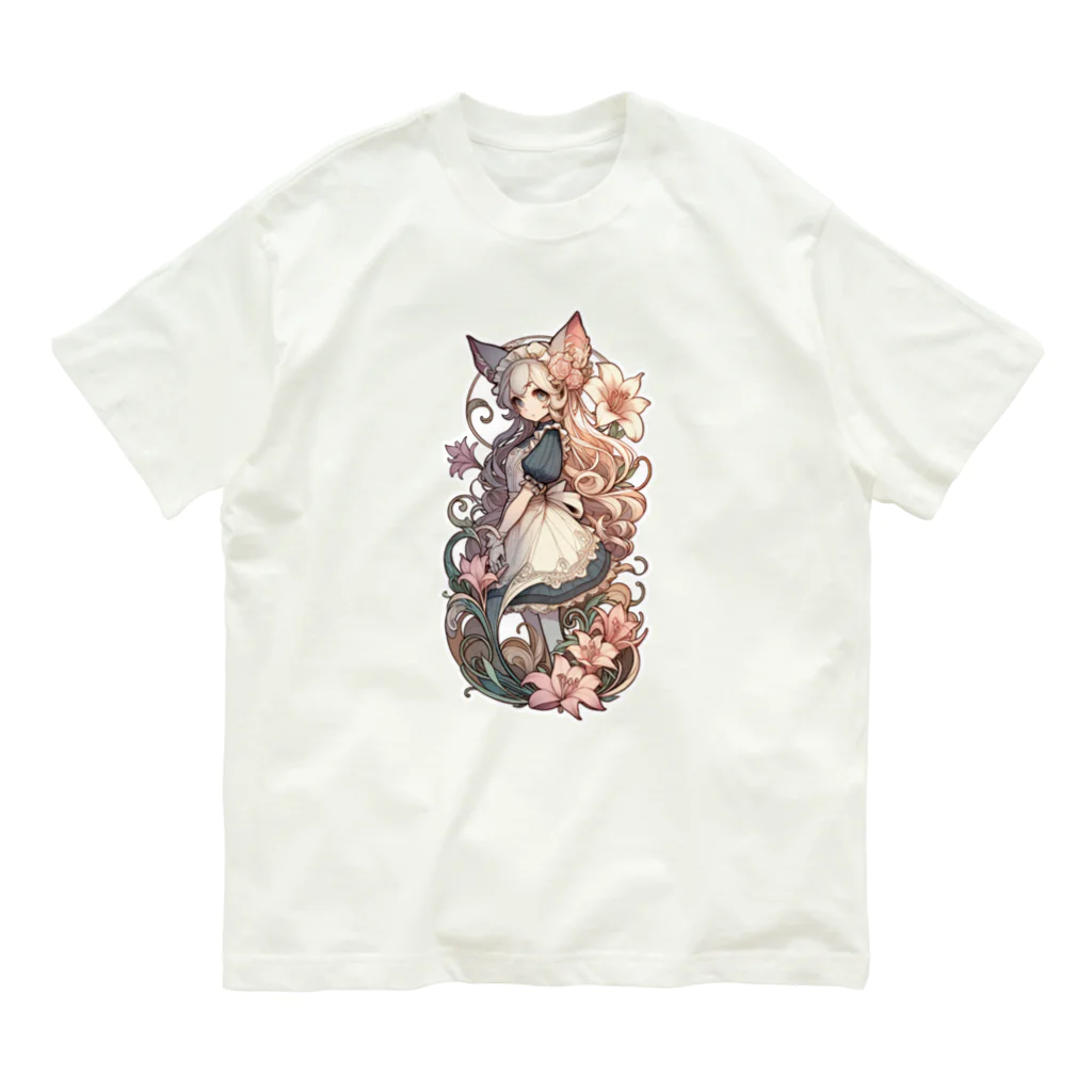 MITAKA_A_Iの植物と猫さん オーガニックコットンTシャツ