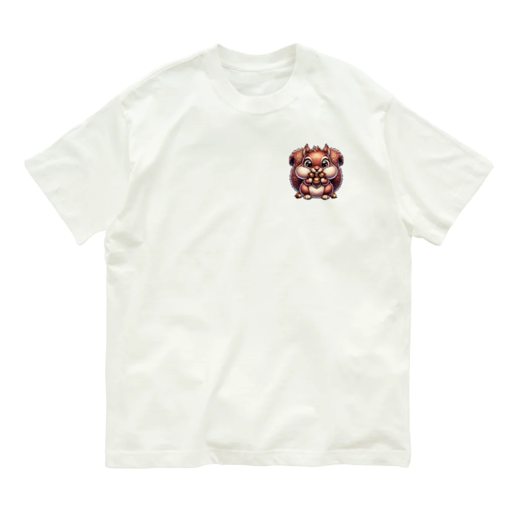 アニマルファッションのリスのラッキー（AI生成） Organic Cotton T-Shirt