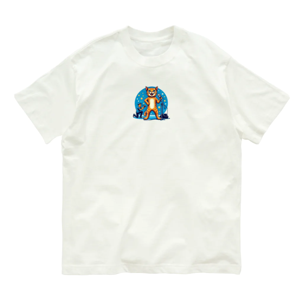 nono_0703のボーカル・ネコ オーガニックコットンTシャツ