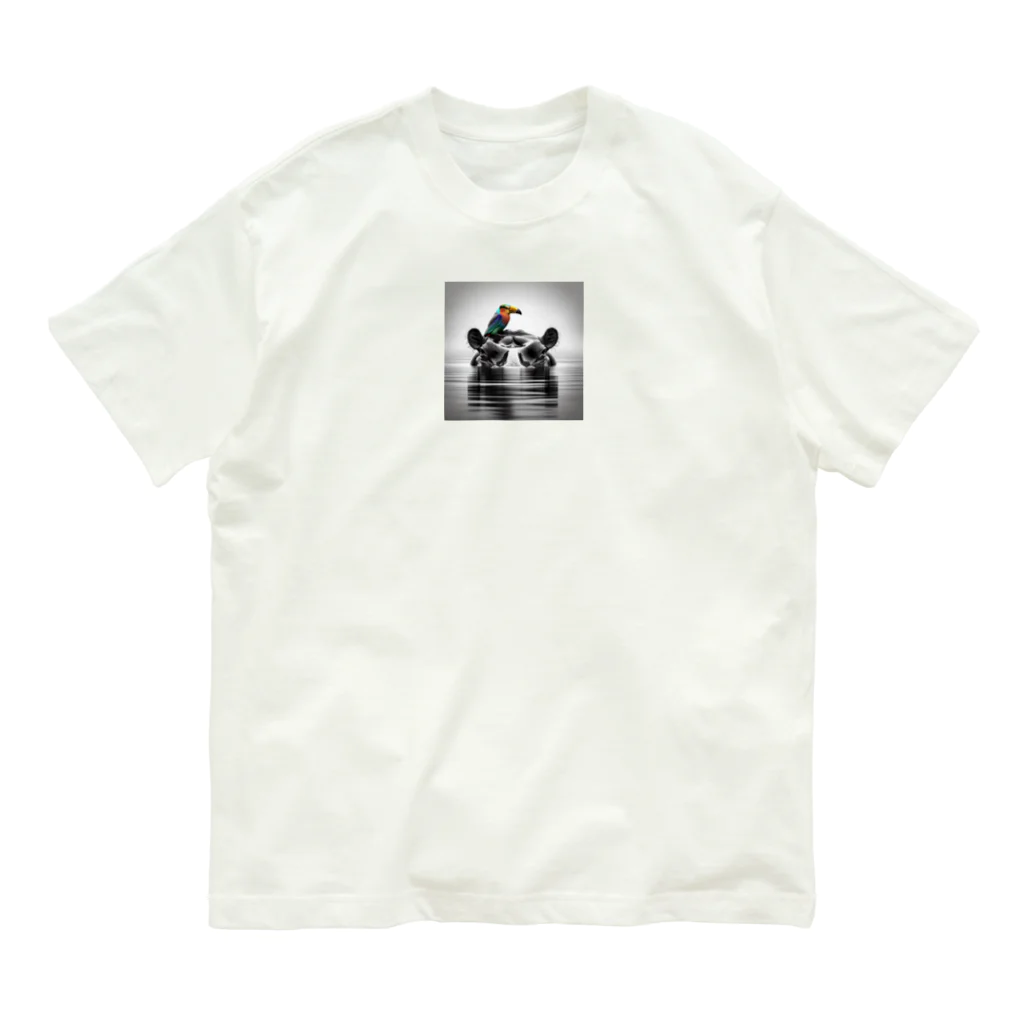 chaochao0701のカバと小鳥の友情 Organic Cotton T-Shirt