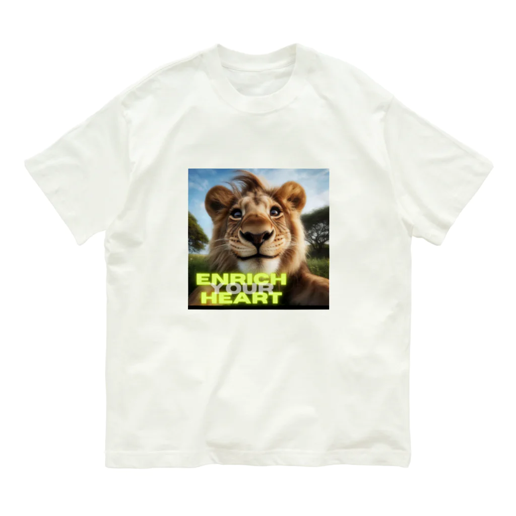 FUJISHIKAのLION ENRICH YOUR HEART  オーガニックコットンTシャツ