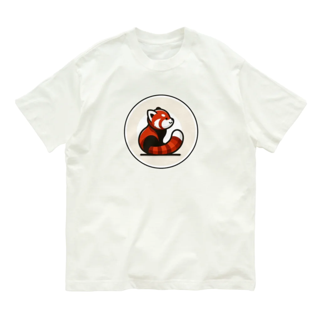 Lemon_teaの動物イラストのロゴ　レッサーパンダ Organic Cotton T-Shirt