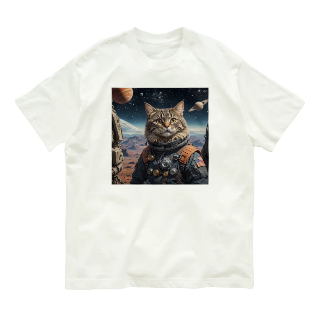 roogerの宇宙猫1 オーガニックコットンTシャツ