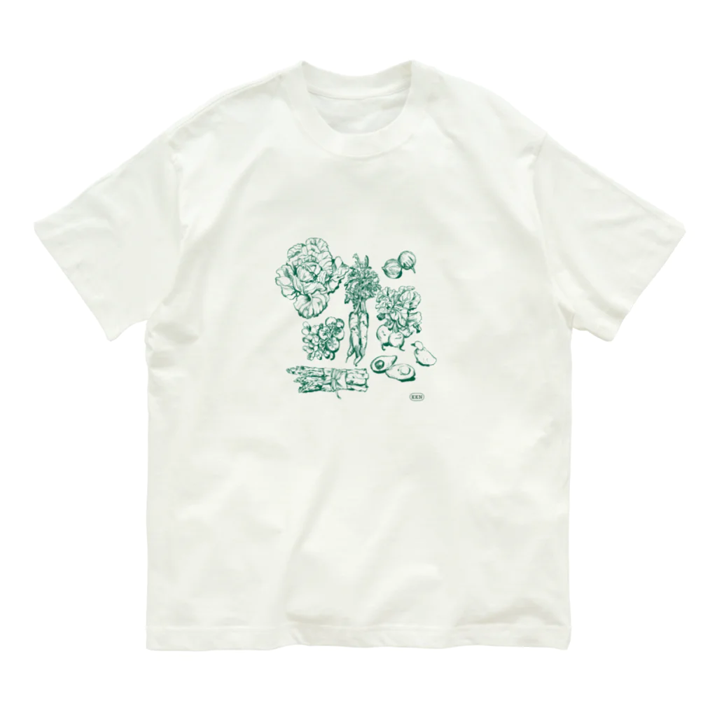 kokunoのGreen Mood-vegetable- Organic Cotton T-Shirt