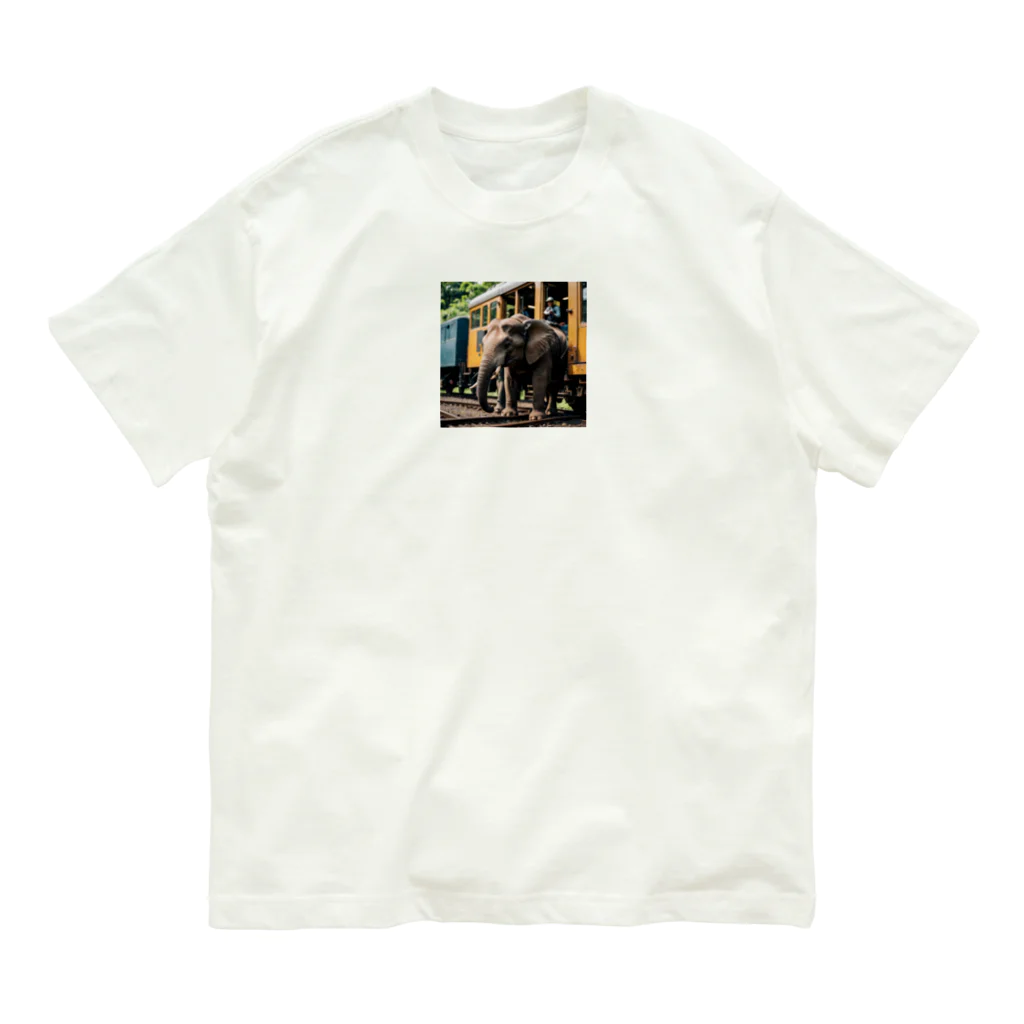 ミスターの汽車と象 Organic Cotton T-Shirt