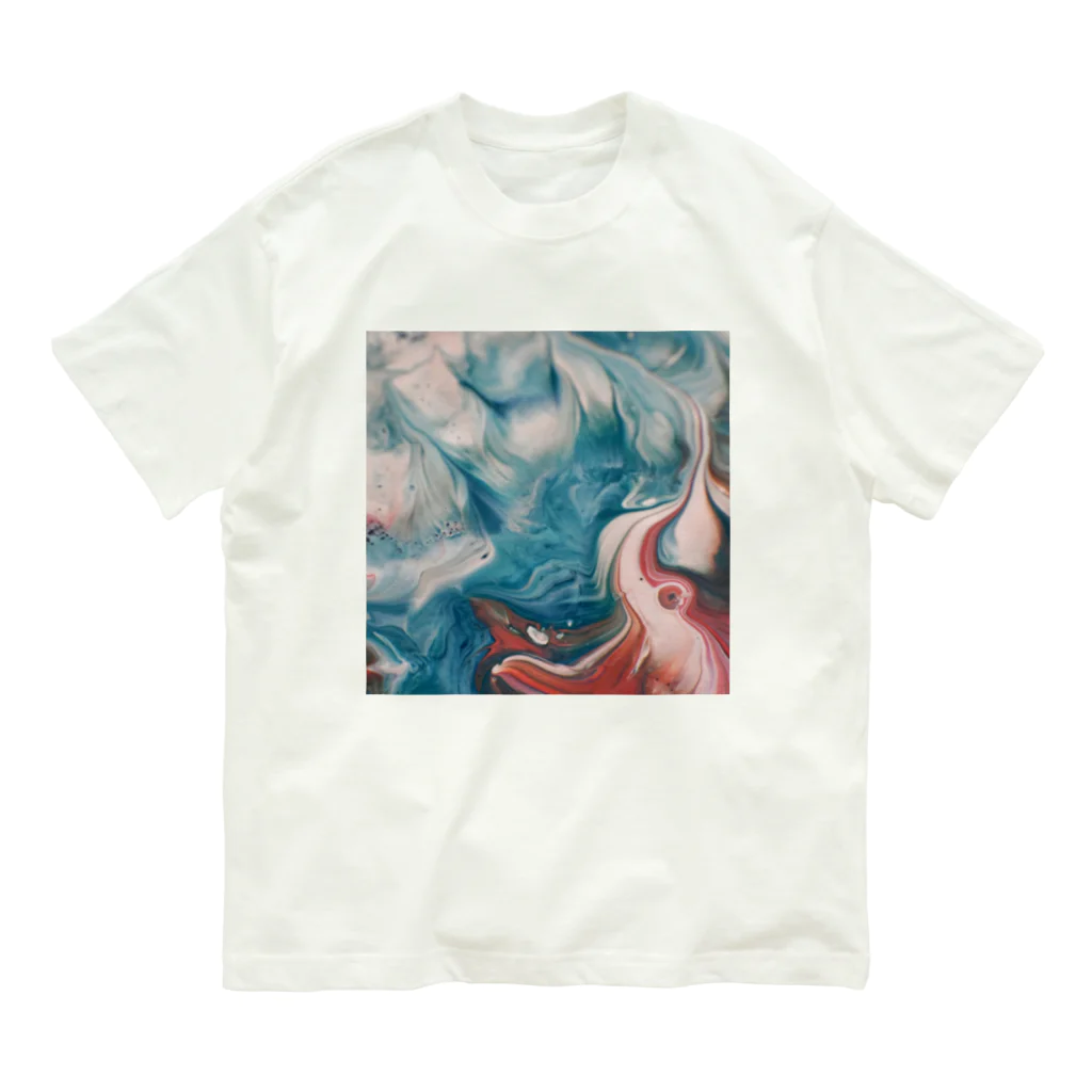 R-mayの鮮やかなマーブル Organic Cotton T-Shirt