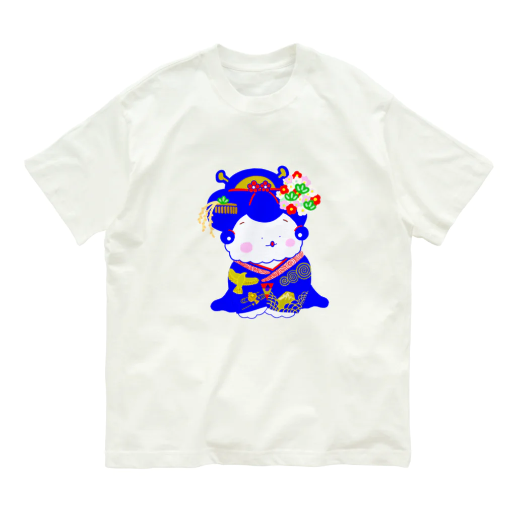 しぜんとあそんでるのの舞妓さん　青 Organic Cotton T-Shirt