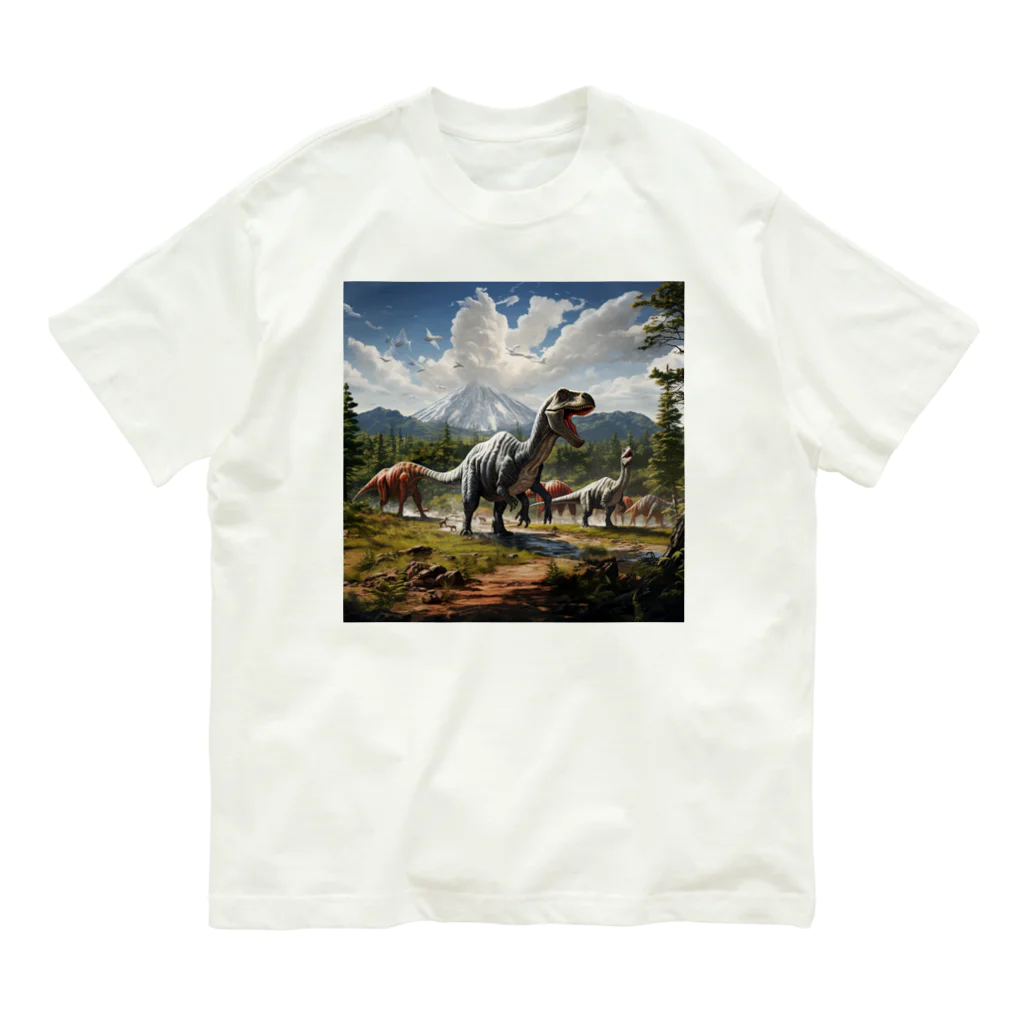 AQUAMETAVERSEの恐竜の生活　なでしこ1478 オーガニックコットンTシャツ