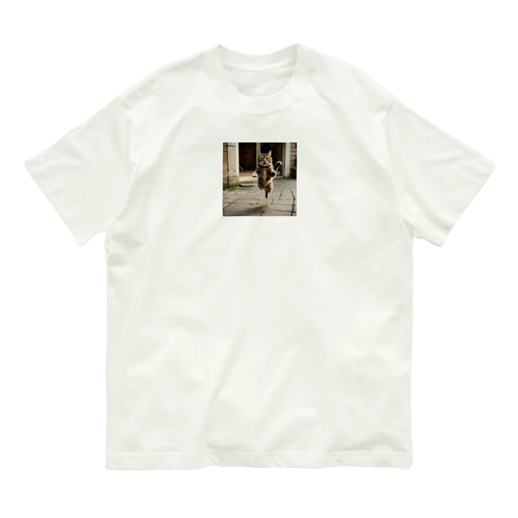 Suminekoのジャンプする猫さん Organic Cotton T-Shirt