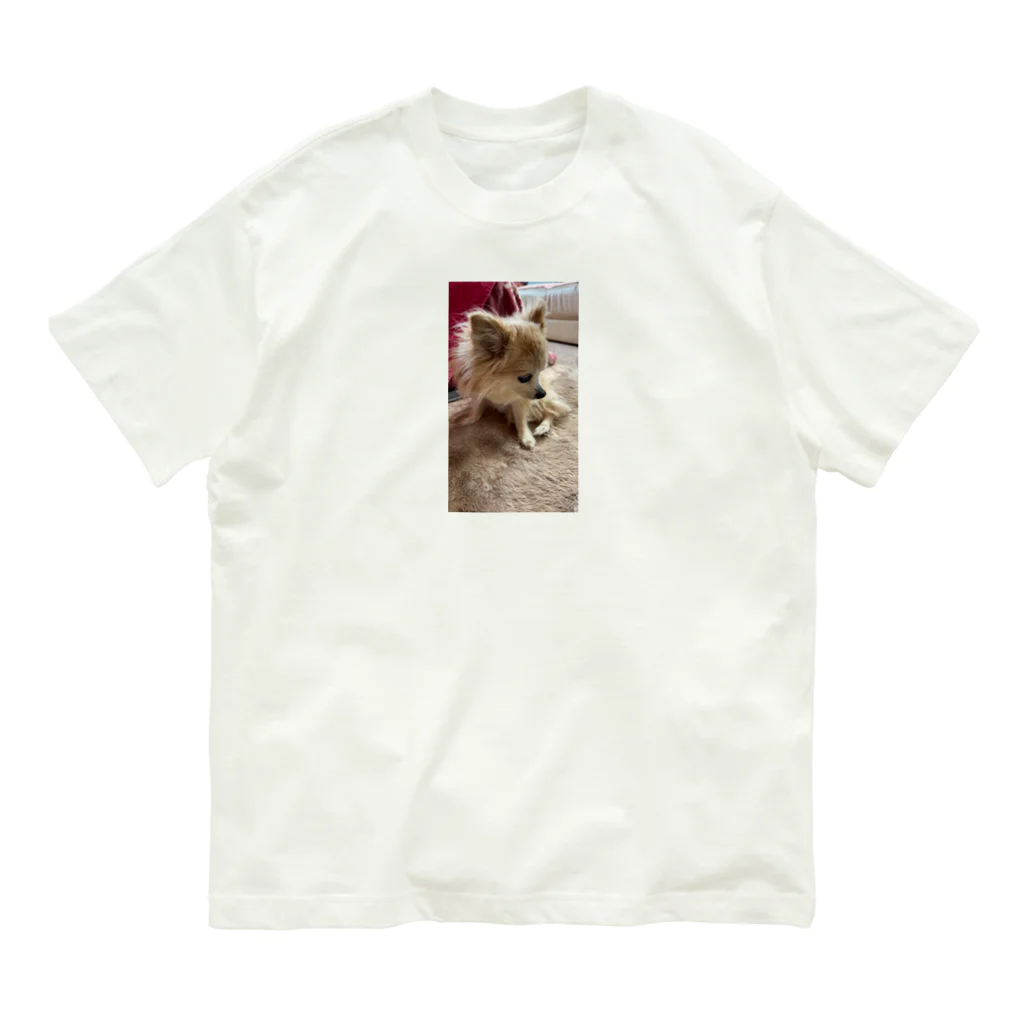 Yukaの絵と実家の犬🐕のチワワの小夏ちゃん オーガニックコットンTシャツ