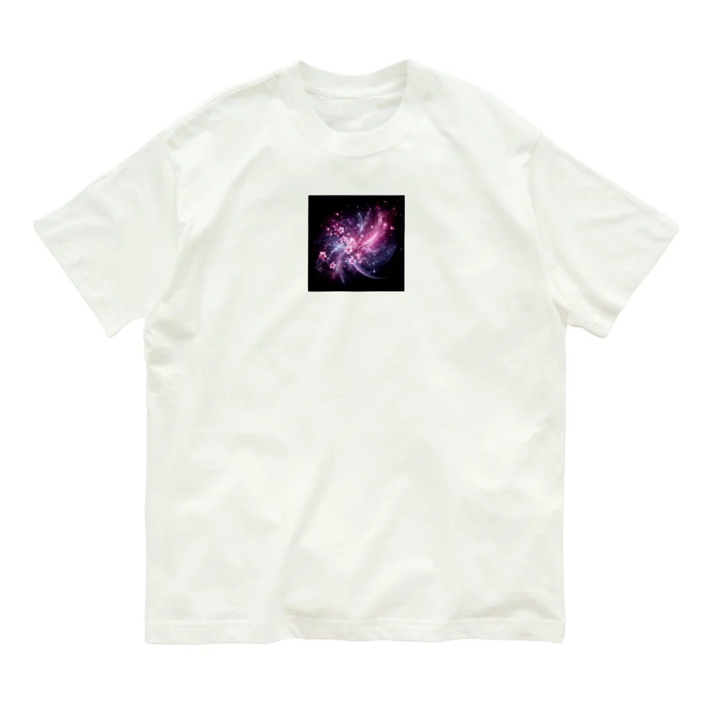 運気上昇グッズストアの宇宙桜 オーガニックコットンTシャツ