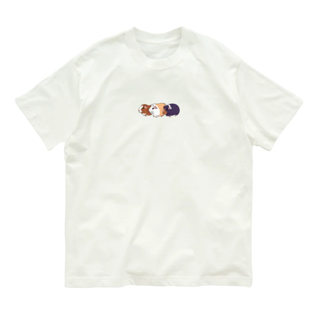 OKameMolꕤ︎︎オカメモルの3色の個性派モルモット Organic Cotton T-Shirt