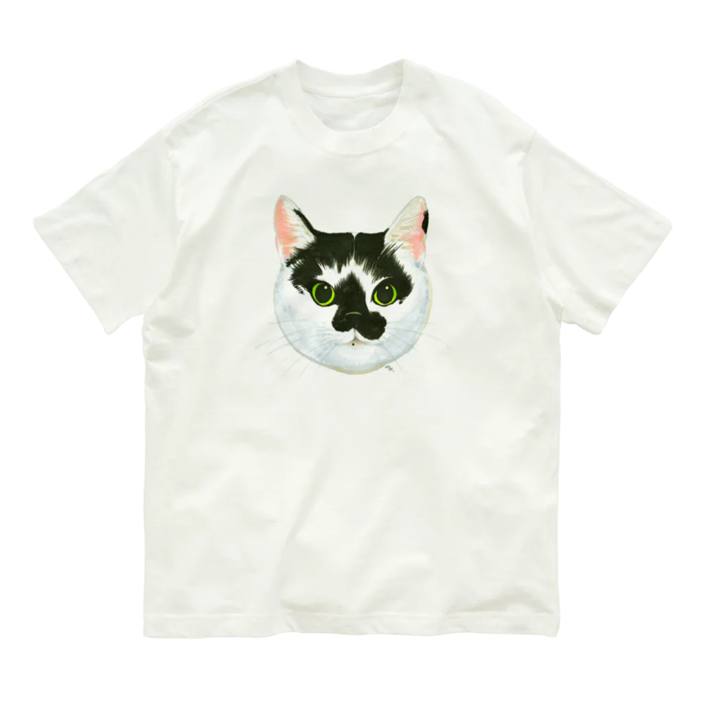 segasworksのねこさんのお顔（白黒ねこ） Organic Cotton T-Shirt