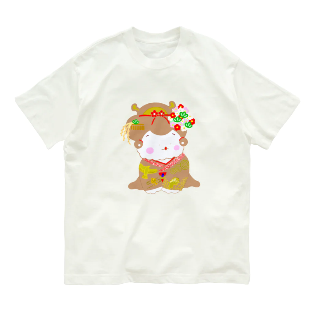 しぜんとあそんでるのの舞妓さん(茶) オーガニックコットンTシャツ