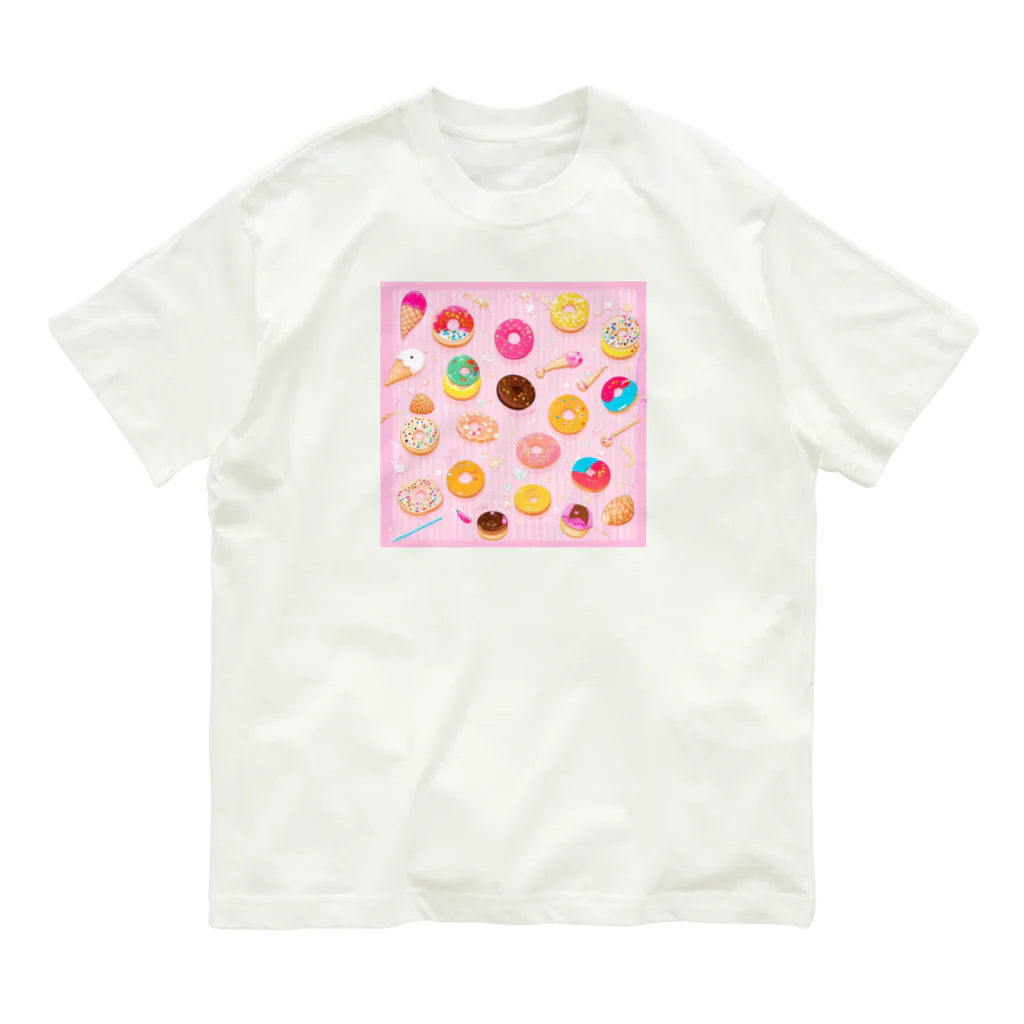 MEGROOVEのドーナツいっぱい🍩 オーガニックコットンTシャツ