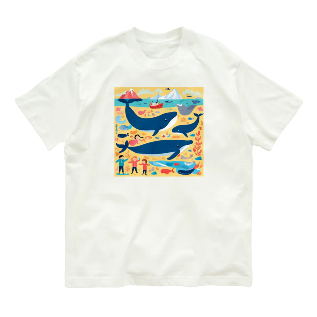 OHANA_087のアラスカの雄大な自然に暮らす人々と動物たちの調和 Organic Cotton T-Shirt