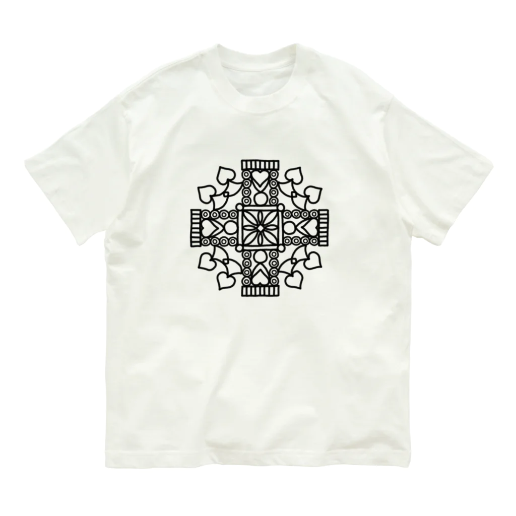 ARIGATOU-81のMANDALA •1• (B) オーガニックコットンTシャツ