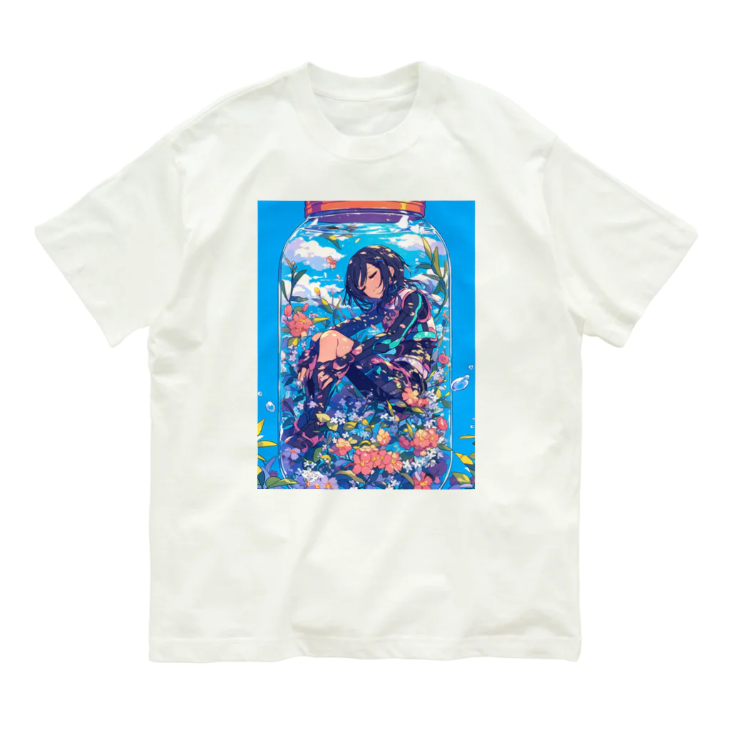 AQUAMETAVERSEの瓶の中のヒーロー　なでしこ1478 オーガニックコットンTシャツ