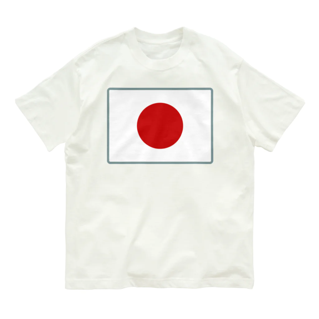 お絵かき屋さんの日本の国旗 オーガニックコットンTシャツ