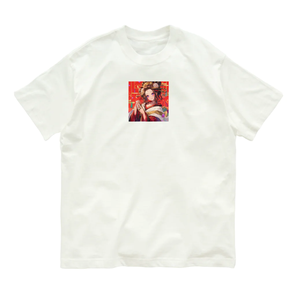 AQUAMETAVERSEの祝福の節句に舞う、紅梅の姫 Organic Cotton T-Shirt