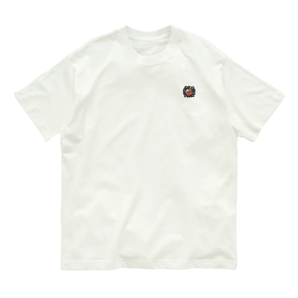 しょっぷ-だいちゃんの弾けるりんご Organic Cotton T-Shirt