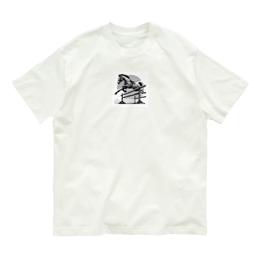 Seiji-Mの重力を超越して障害物を飛び越える競走馬 Organic Cotton T-Shirt