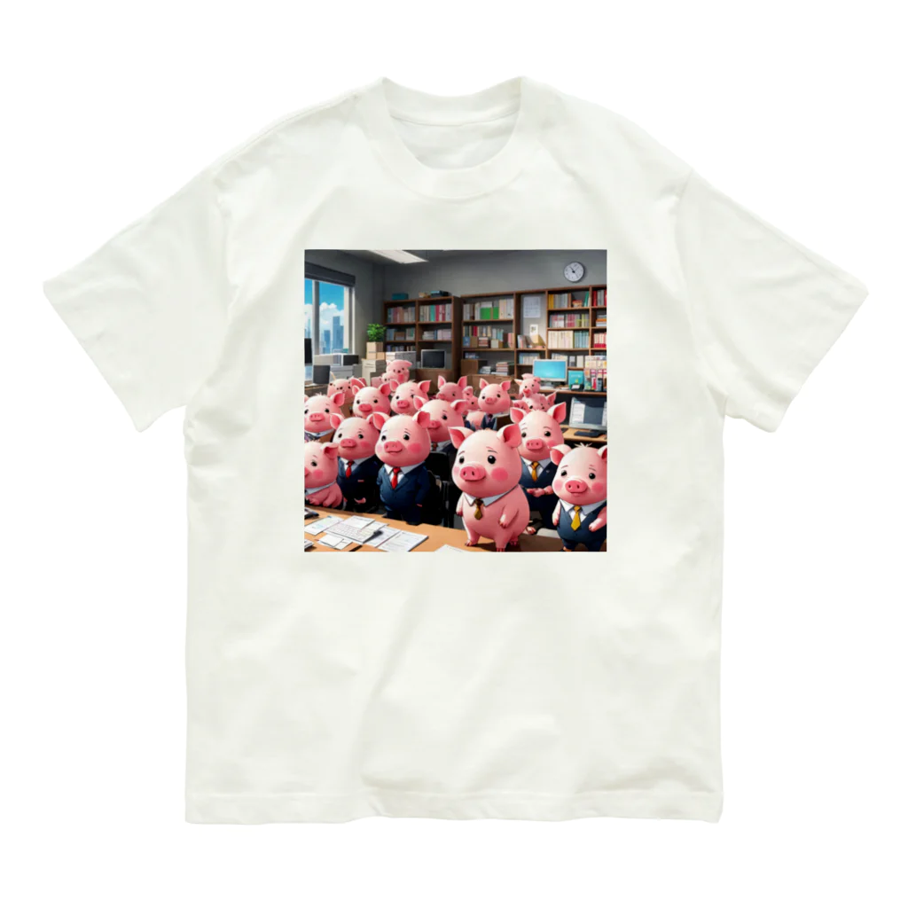 MTHの会社のらいんあっぷをするみにぶた管理製品 Organic Cotton T-Shirt